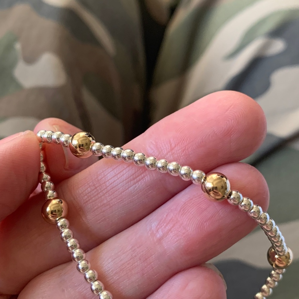 Lauren Ralph Lauren Two-Tone Beaded Station Bracelet - Picture 5 of 5